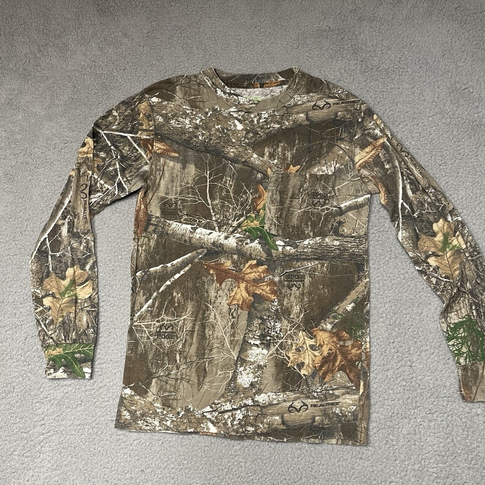 Rustic Ridge Camouflage Shirt Mens Small Camo Realtree Edge Long Sleeve Pocket